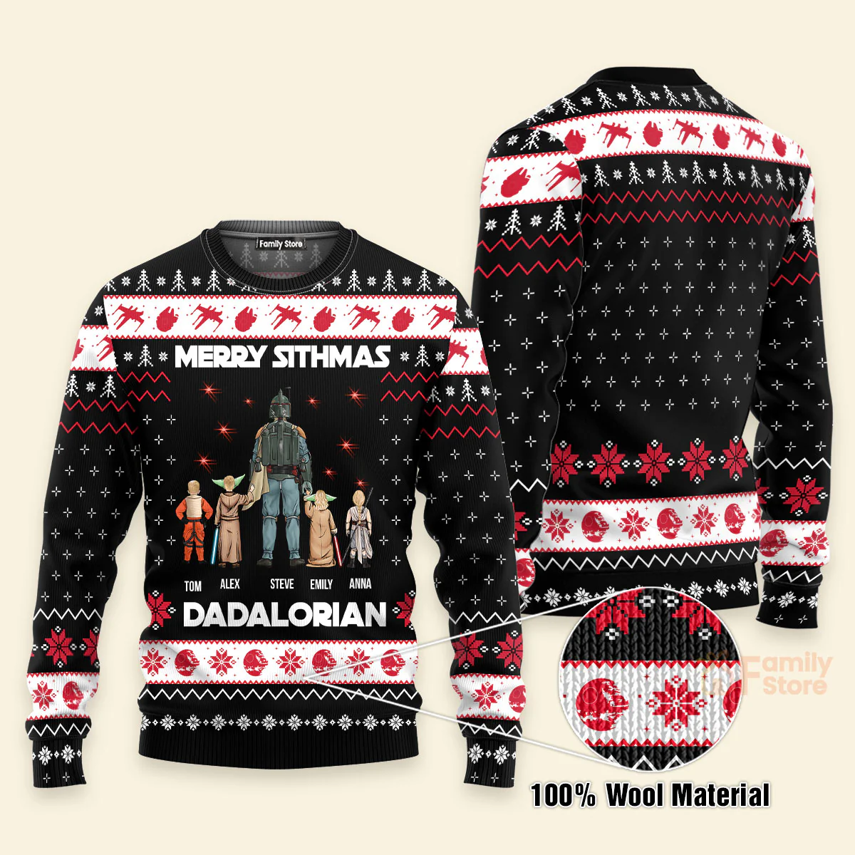 Stwa Merry Sithmas Darth Vader - Gift for Dad, Grandpa, Husband - Personalized Ugly Sweatshirt - CL08 NA94 - Image 6