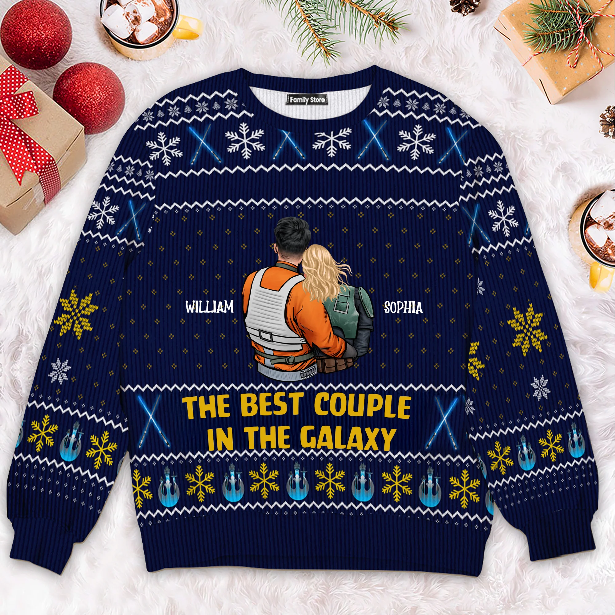 Merry Sithmas The Best Galaxy Couple Stwa - Gift For Couples - Personalized Ugly Sweater - CL19 NH96 - Image 2