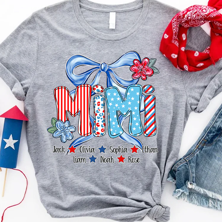 Mimi And Kids Nickname - Personalized Shirt - Patriotic Gift For Mom, Grandma - Image 2