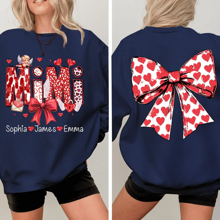 Mimi And Kids - Personalized Sweatshirt With Design On Sleeve - Meaningful Valentine Gifts For Grandma, Mom, Girlfriend, Wife - NH96 - Image 7