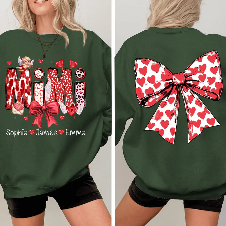 Mimi And Kids - Personalized Sweatshirt With Design On Sleeve - Meaningful Valentine Gifts For Grandma, Mom, Girlfriend, Wife - NH96 - Image 8