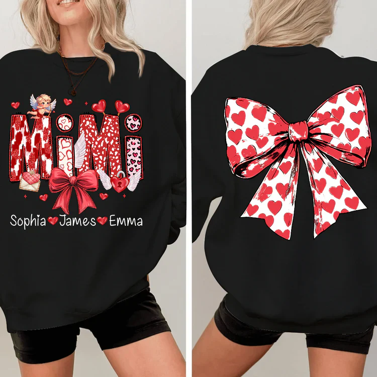 Mimi And Kids - Personalized Sweatshirt With Design On Sleeve - Meaningful Valentine Gifts For Grandma, Mom, Girlfriend, Wife - NH96 - Image 9