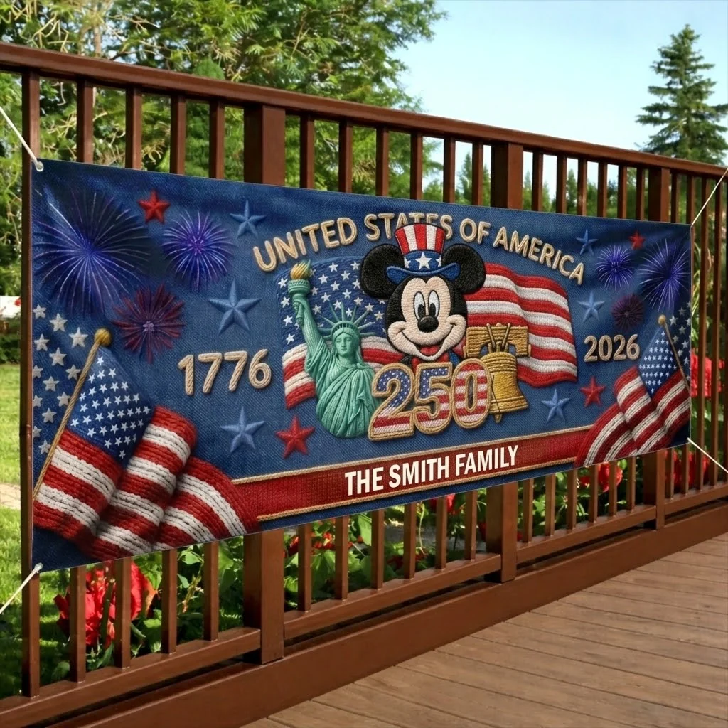 MkMo Celebrate 250 Years Of America - Personalized Outdoor Banner - Gift For Family, Patriots NL122 - Image 2