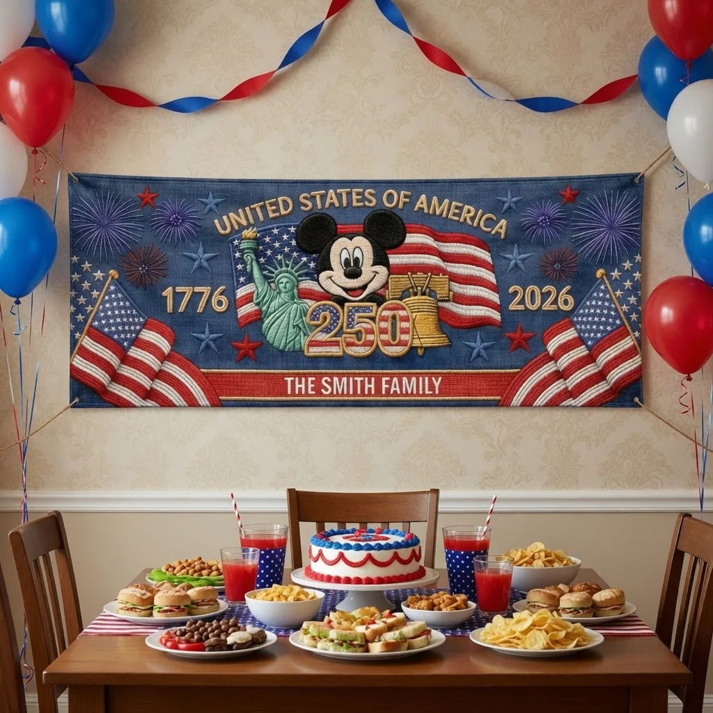 MkMo Celebrate 250 Years Of America - Personalized Outdoor Banner - Gift For Family, Patriots NL122 - Image 4