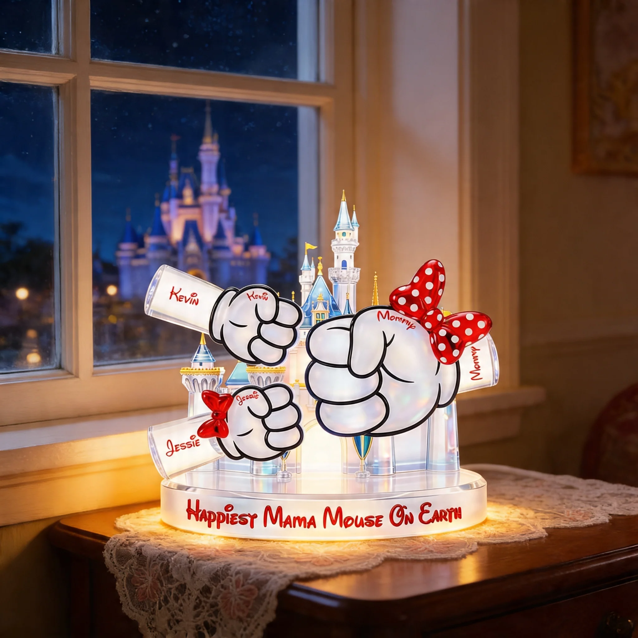 MkMo Happiest Lighting Mama On Earth - Personalized Custom Shaped Acrylic Light Box - Gift For Mom, Movie Fans - Image 2