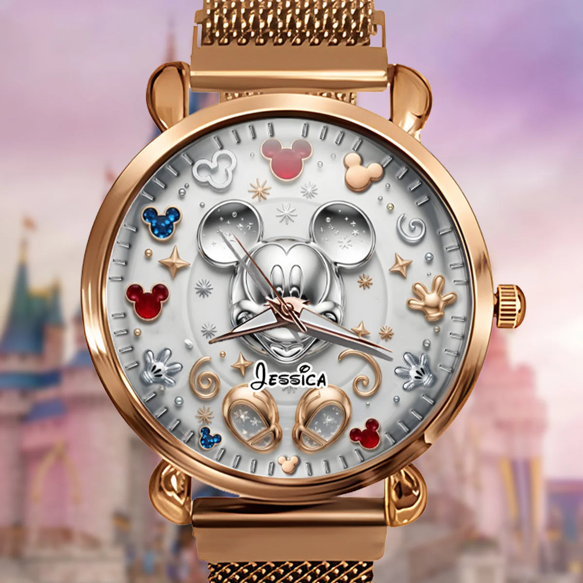 MkMo Just Loves Magic Mouse - Personalized Women Hand Watch - Gift For Her, Movie Fans HH02