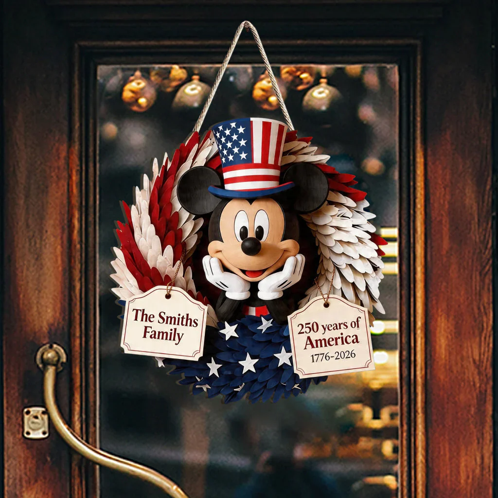 MkMo Magic Mouse 250 Years Of America - Personalized Custom Shaped Wood Sign - Anniversary Gift For Patriots, Family NL122 - Image 3