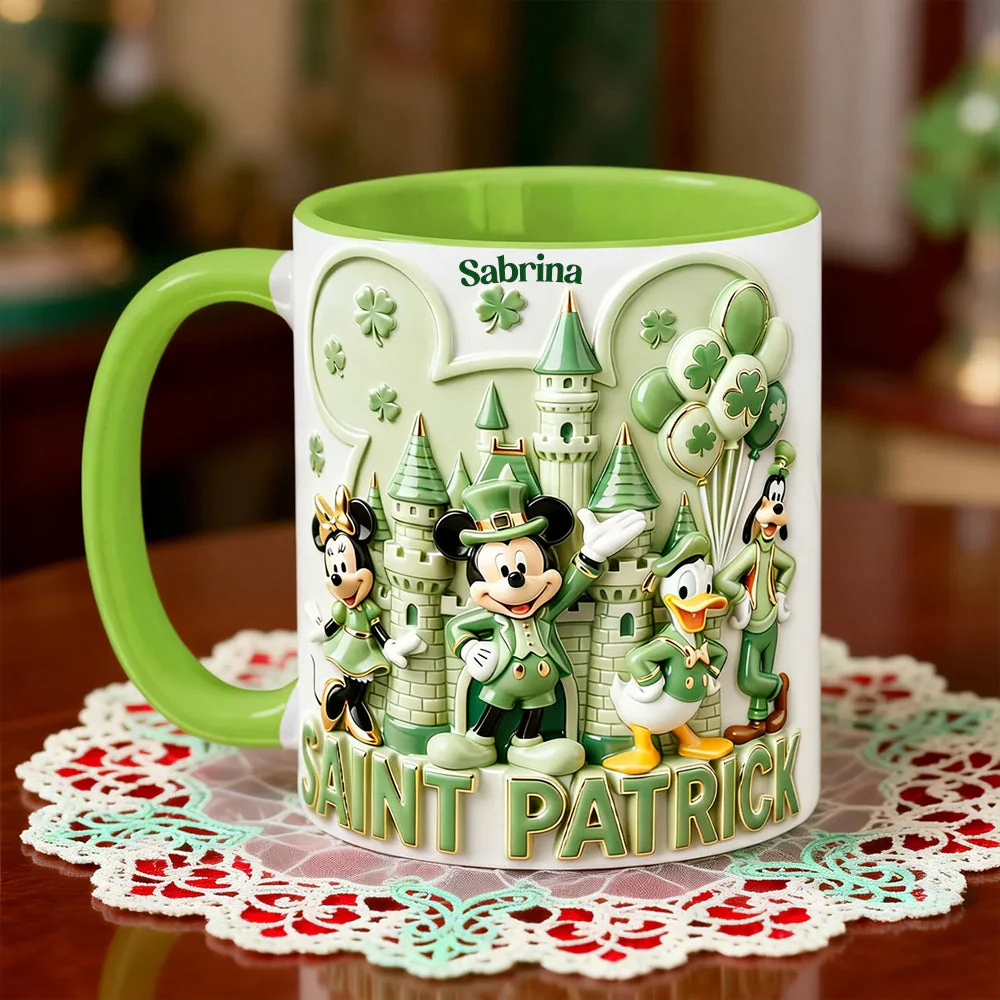 MkMo Magic Mouse A Little Luck Goes A Long Way - Personalized Accent Mug - Gift For St. Patrick's Day NL122 - Image 3