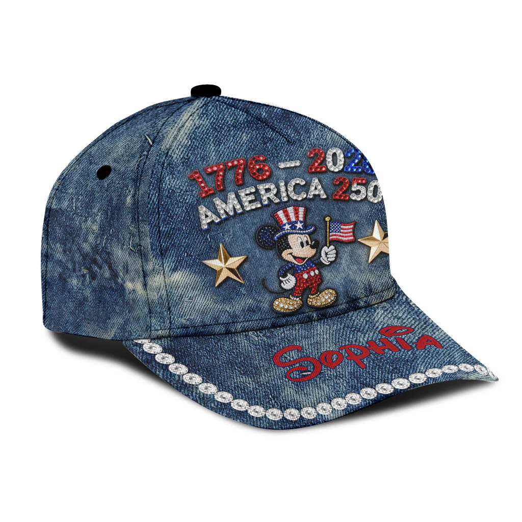 MkMo Magic Mouse America 250th Anniversary - Personalized Classic Cap - Gift For Patriots NL122 - Image 6