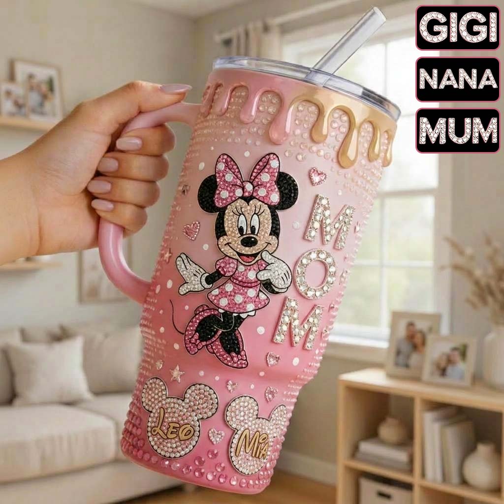 MkMo Magic Mouse Best Mom Ever - Personalized Tumbler With Handle - Gift For Mom, Movie Fans NL122