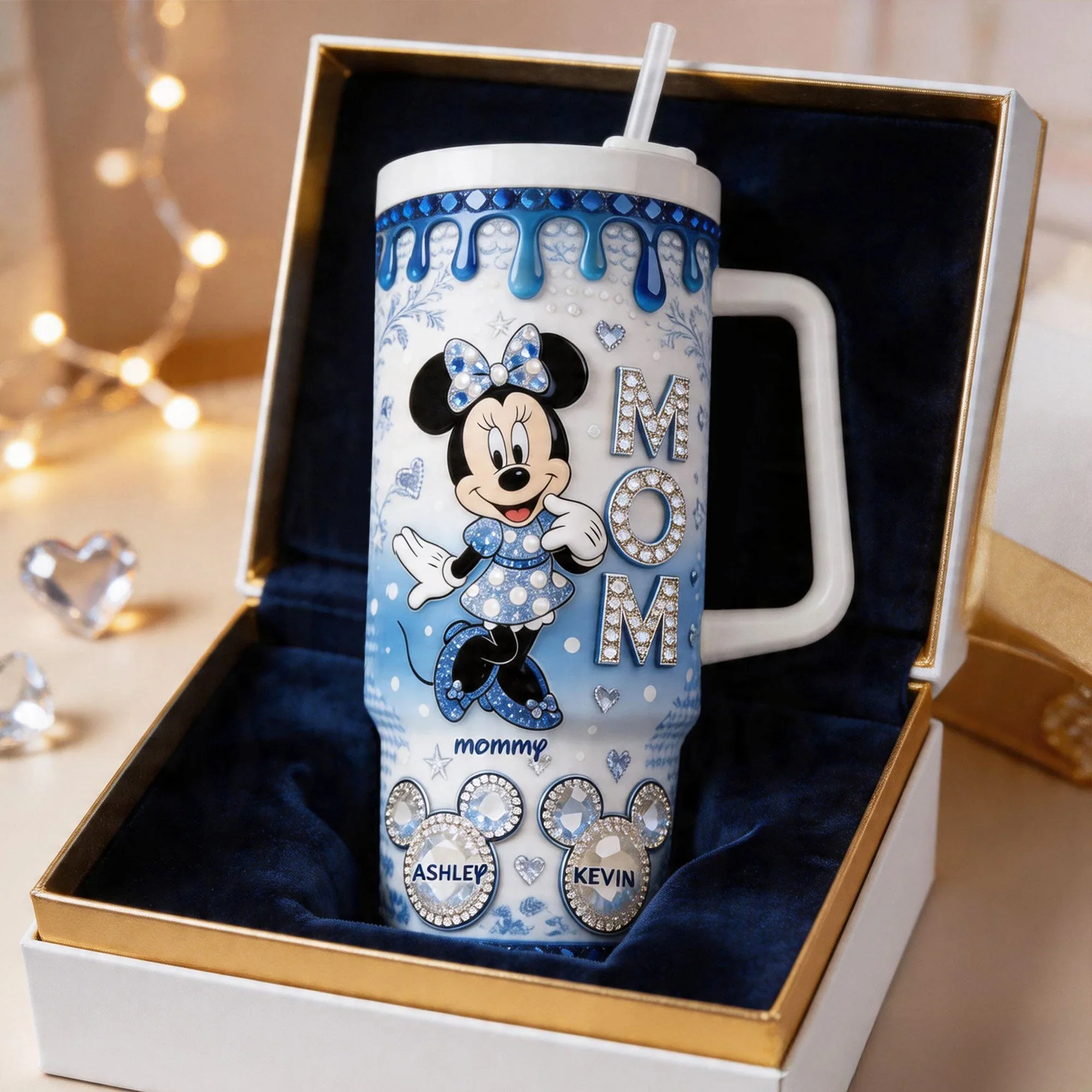 MkMo Magic Mouse Best Mom Ever - Personalized Tumbler With Handle - Gift For Mother's Day NL122 - Image 3