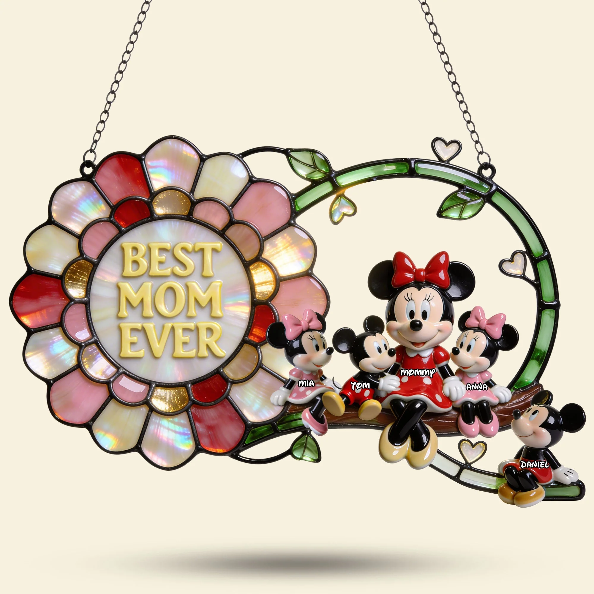 MkMo Magic Mouse Best Mom Ever - Personalized Window Hanging Suncatcher - Gift For Mom, Movie Fans NL122 - Image 3