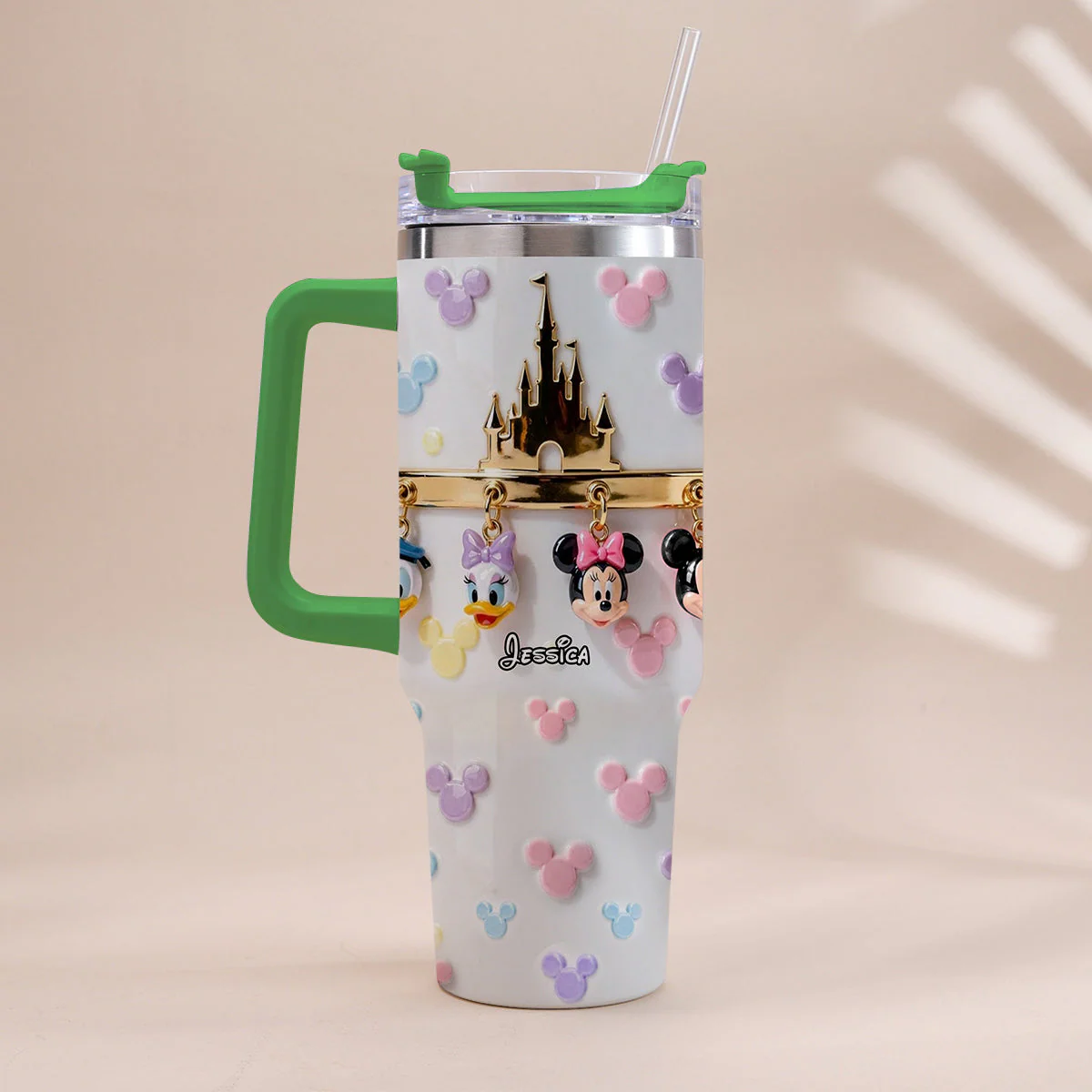 MkMo Magic Mouse Castle - Personalized Tumbler 40oz Cup With Straw - Gift For Movie Fans NL122 - Image 9