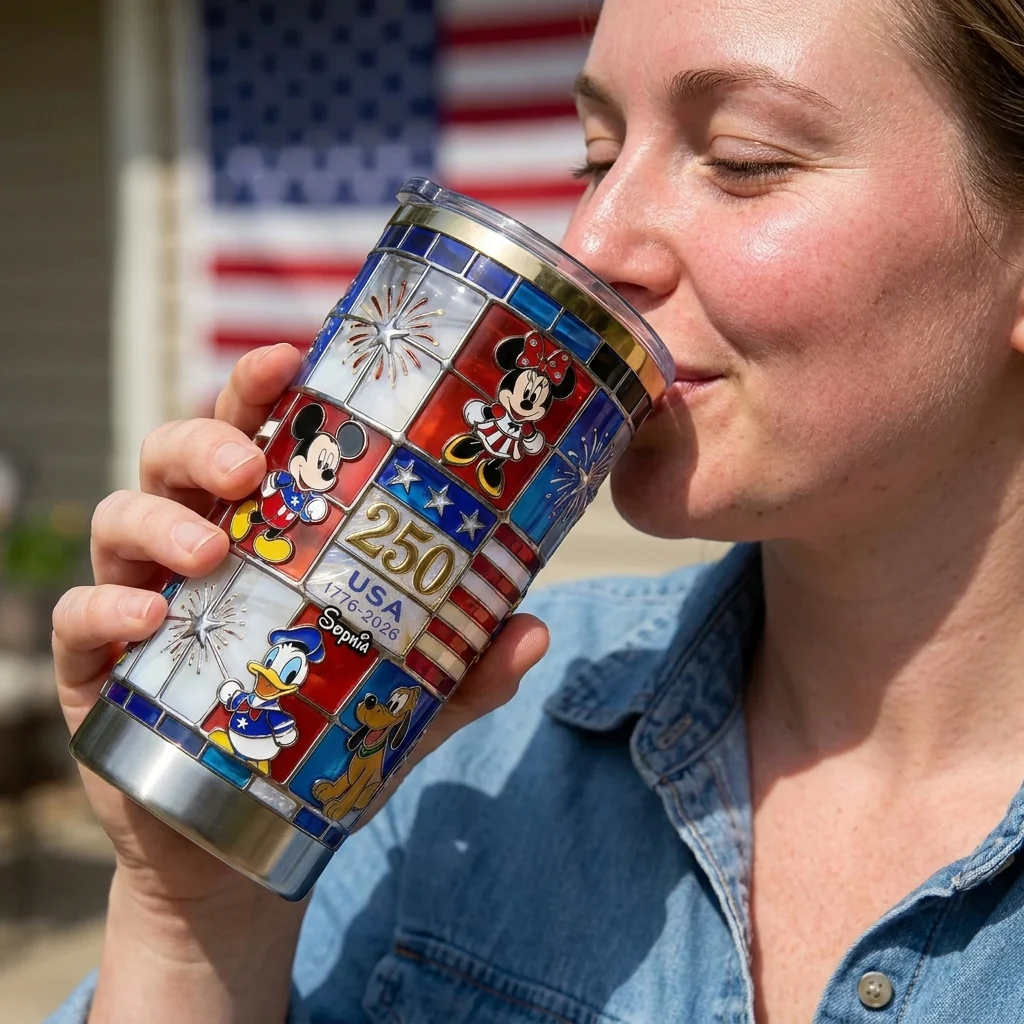 MkMo Magic Mouse Celebrate 250 Years Of America Freedom - Personalized Tumbler - Gift For Movie Fans, Patriots NL122 - Image 2