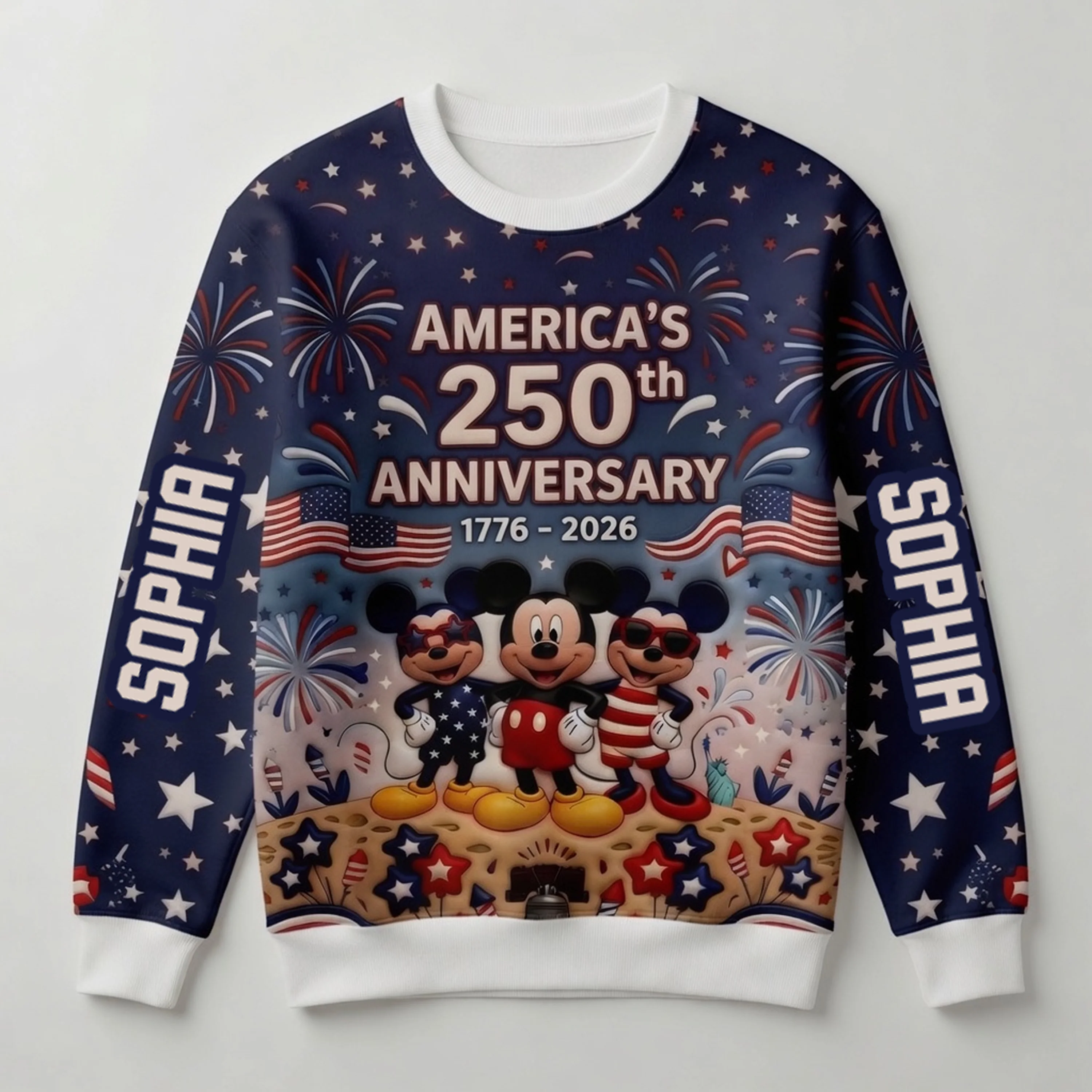MkMo Magic Mouse Celebrate 250 Years Of America - Personalized All Over Shirt - Gift For Movie Fans, Patriots HH01 - Image 7