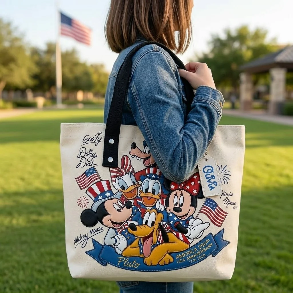 MkMo Magic Mouse Celebrate 250 Years Of America - Personalized Tote Bag - Gift For Patriots, Movie Fans - Image 3