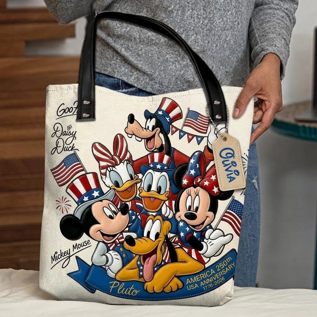 MkMo Magic Mouse Celebrate 250 Years Of America - Personalized Tote Bag - Gift For Patriots, Movie Fans - Image 4