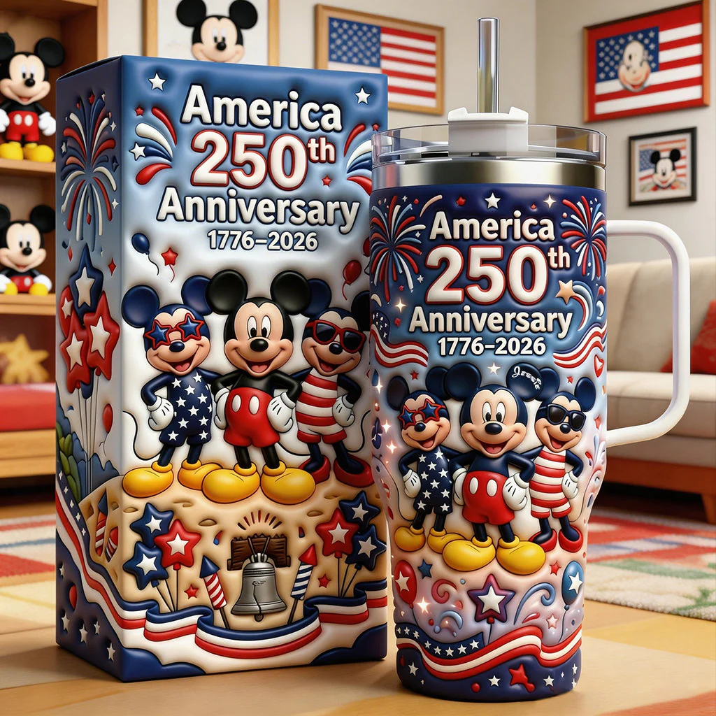 MkMo Magic Mouse Celebrate 250 Years Of America - Personalized Tumbler - Gift For Movie Fans, Patriots