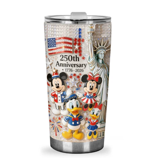 MkMo Magic Mouse Celebrate 250 Years Of America - Personalized Tumbler - Gift For Patriots, Movie Fans - Image 3