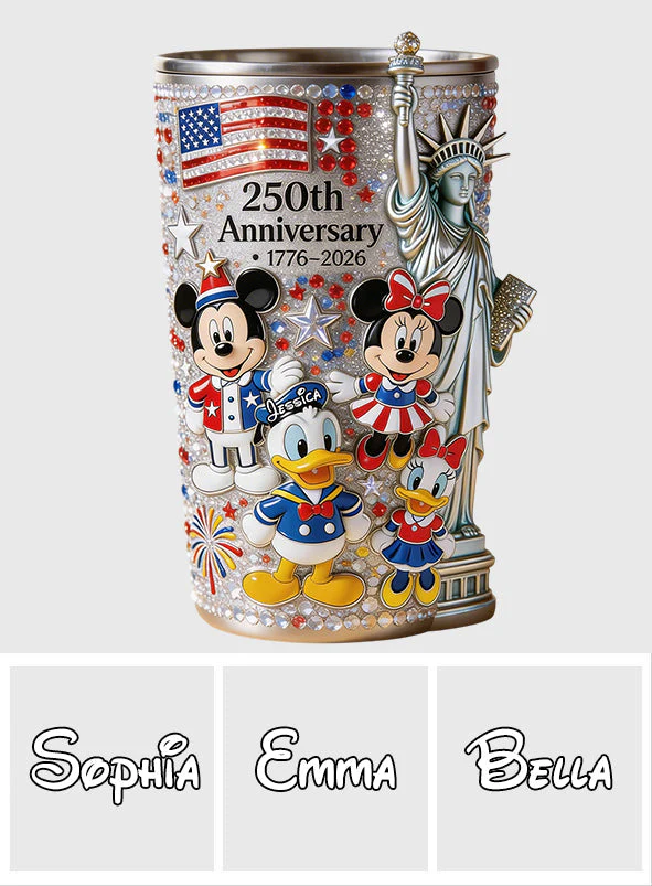 MkMo Magic Mouse Celebrate 250 Years Of America - Personalized Tumbler - Gift For Patriots, Movie Fans - Image 5