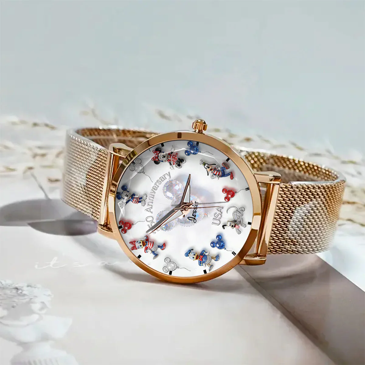 MkMo Magic Mouse Celebrate 250 Years Of America - Personalized Women Hand Watch - Gift For Movie Fans NL122 - Image 3
