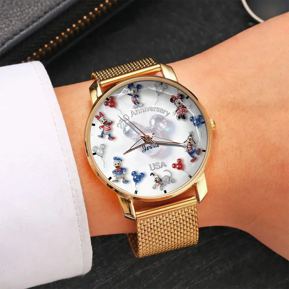 MkMo Magic Mouse Celebrate 250 Years Of America - Personalized Women Hand Watch - Gift For Movie Fans NL122 - Image 4