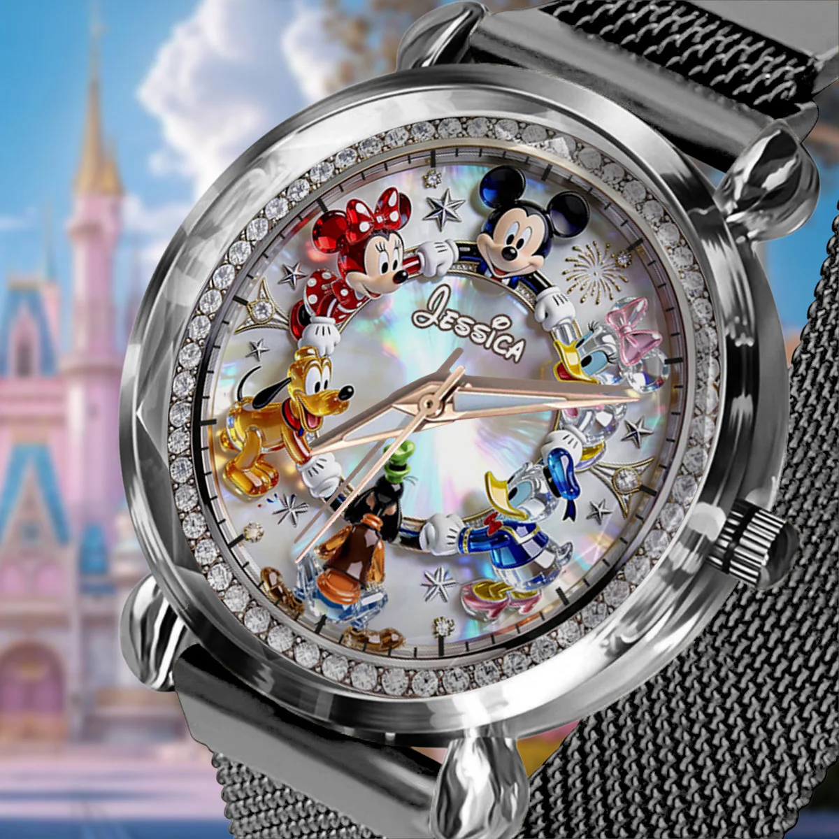 MkMo Magic Mouse Celebrate 250 Years Of Freedom - Personalized Women Hand Watch - Gift For Her, Patriots, Movie Fans