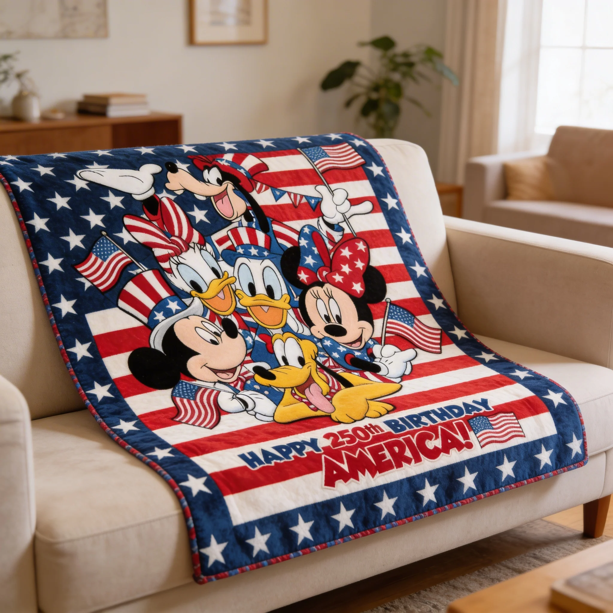 MkMo Magic Mouse Celebrate 250th Anniversary Of USA - Personalized Blanket - Gift For Movie Fans, Patriots, Family NL122 - Image 2