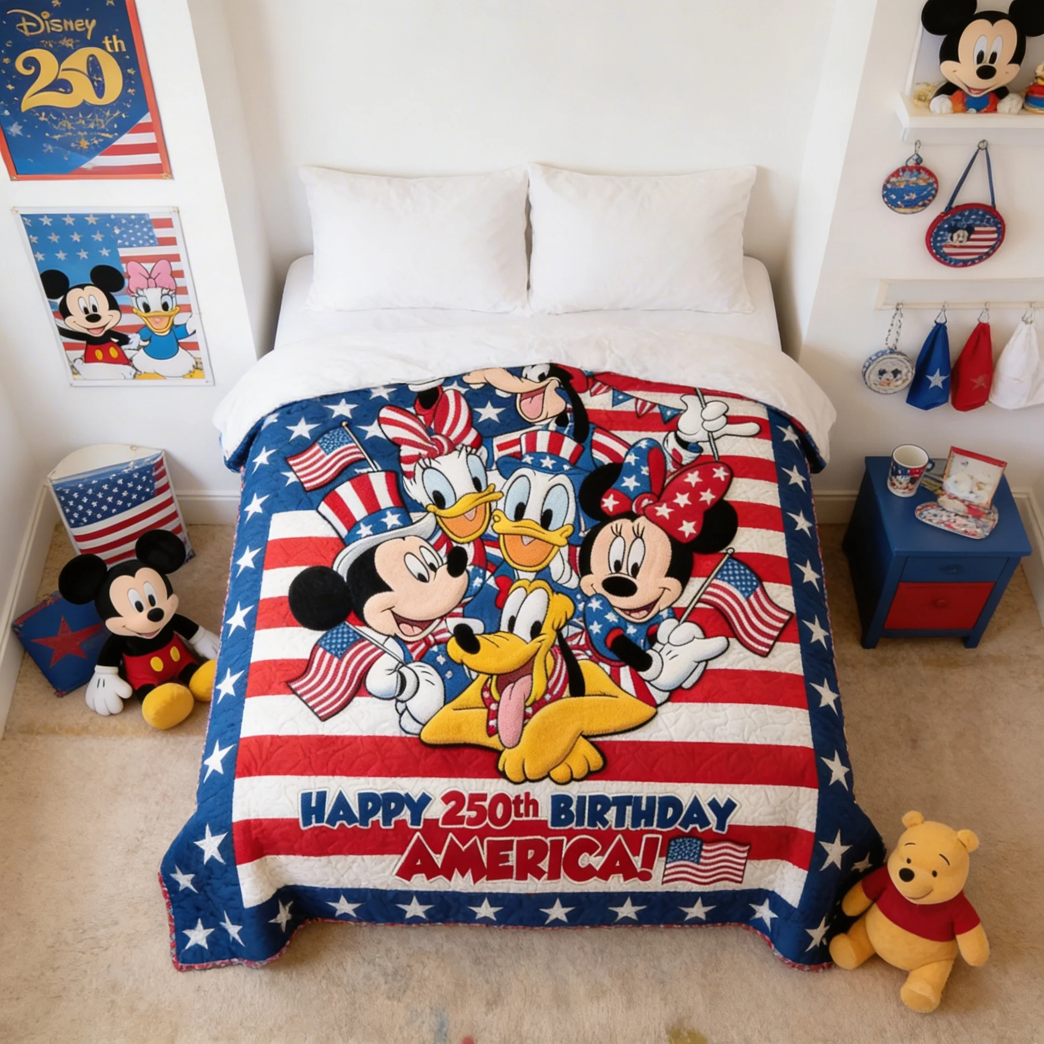 MkMo Magic Mouse Celebrate 250th Anniversary Of USA - Personalized Blanket - Gift For Movie Fans, Patriots, Family NL122 - Image 3