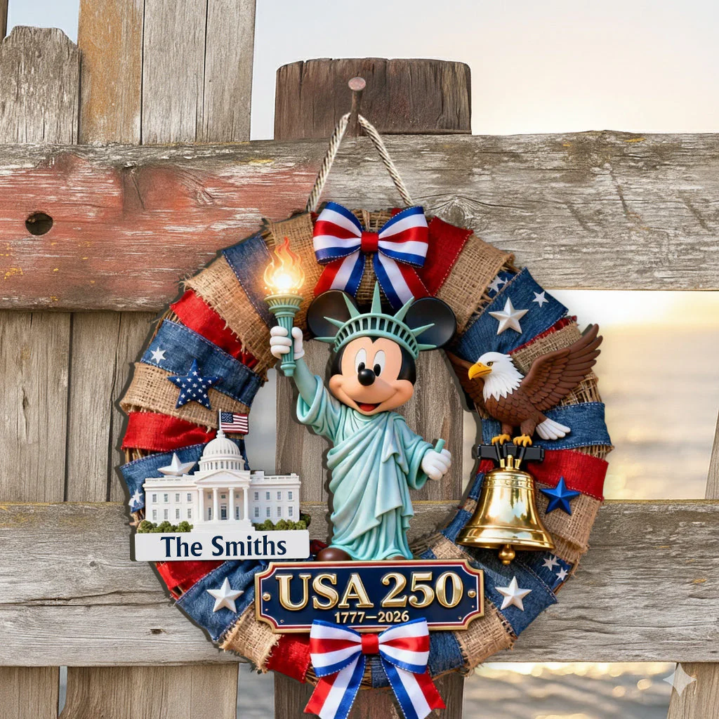 MkMo Magic Mouse Celebrate 250th Anniversary - Personalized Custom Shaped Wood Sign - Gift For Patriots NL122 - Image 2
