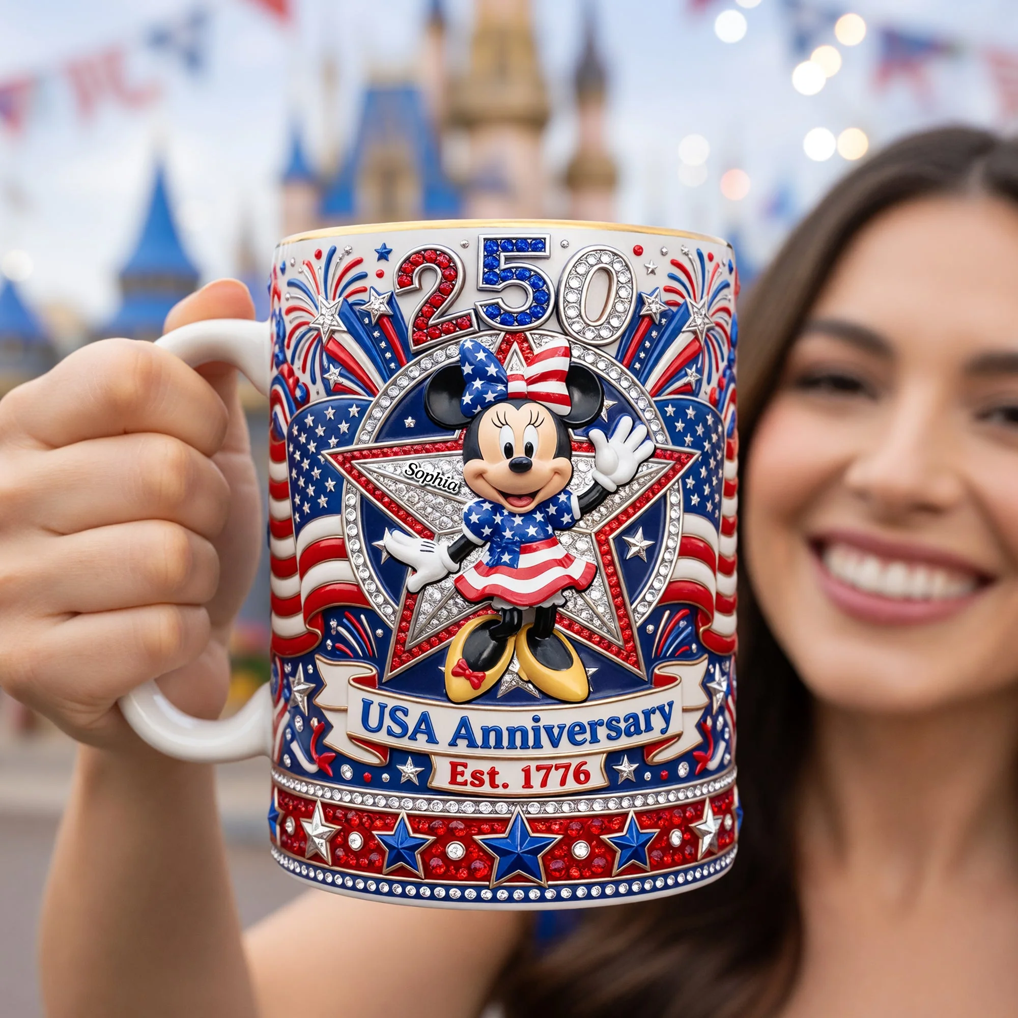 MkMo Magic Mouse Celebrate 250th Anniversary USA - Personalized Coffee Mug - Gift For Patriots - Image 2