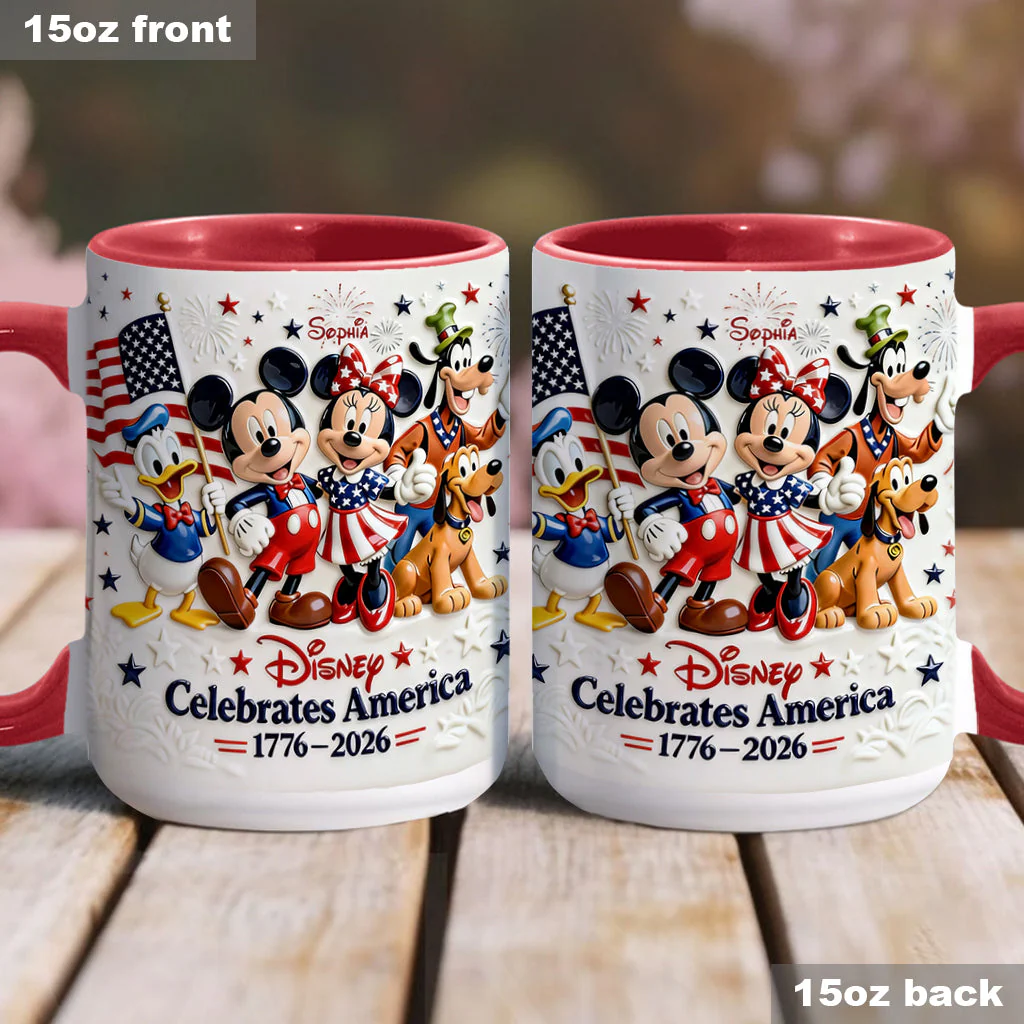 MkMo Magic Mouse Celebrate USA’s 250th Anniversary - Personalized Accent Mug HH01 - Image 3