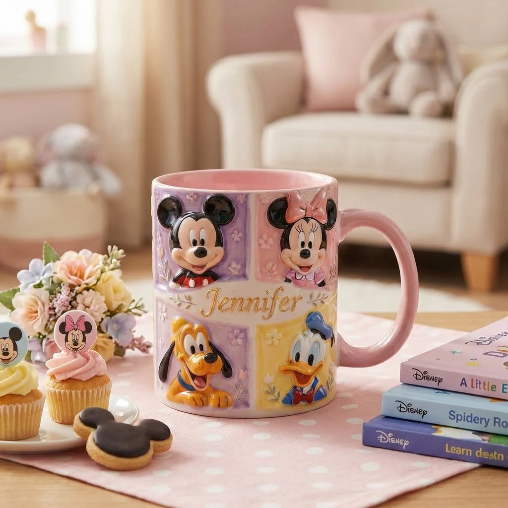 MkMo Magic Mouse Friends Together - Personalized Accent Mug - Gift For Movie Fans NL122