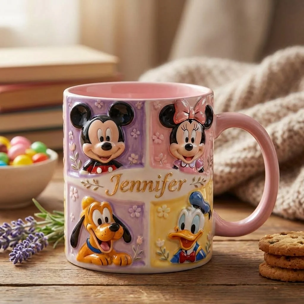 MkMo Magic Mouse Friends Together - Personalized Accent Mug - Gift For Movie Fans NL122 - Image 2