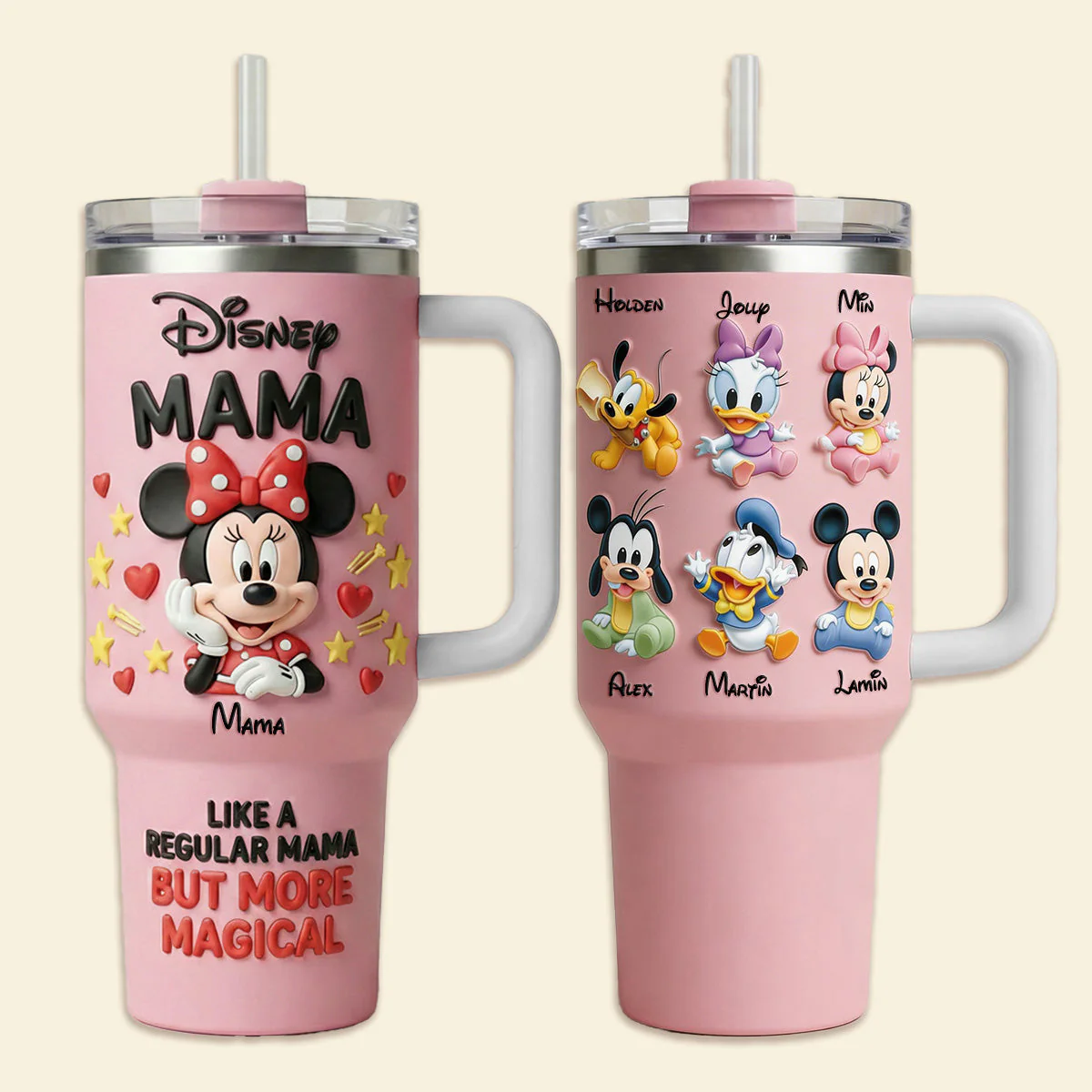 MkMo Magic Mouse Like A Regular Mama But More Magical - Personalized Tumbler Cup With Handle - Gift For Mom NL122 - Image 3