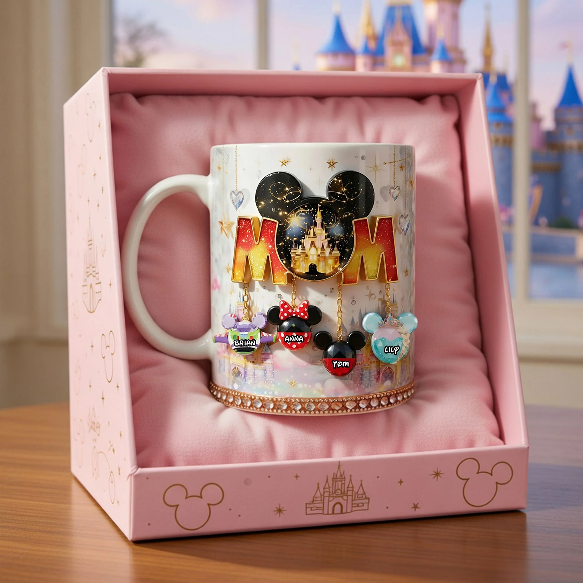 MkMo Magic Mouse Mom We Love You - Personalized Edge-to-Edge Mug - Gift For Mother's Day, Movie Fans - Image 2
