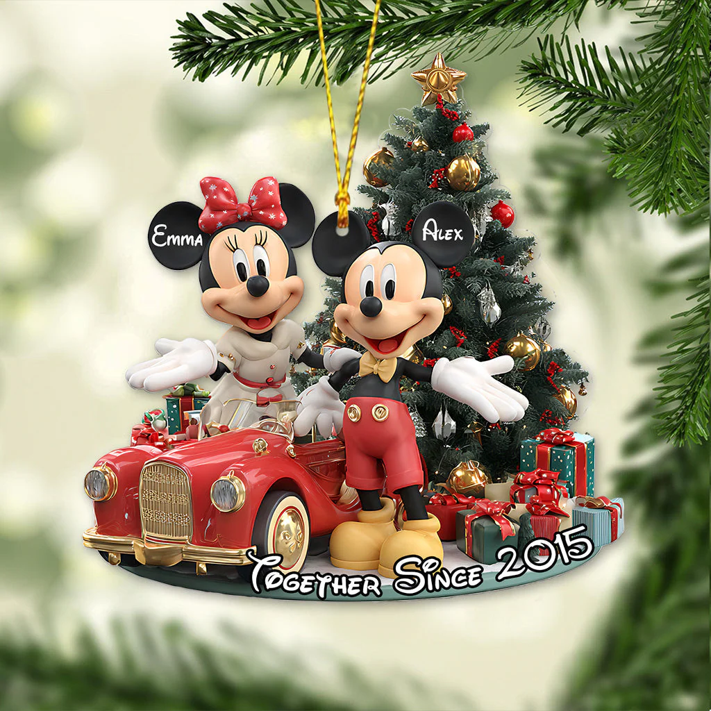MkMo Magic Mouse Our Christmas 2025 - Personalized Acrylic Ornament - Gifts For Couples NA94