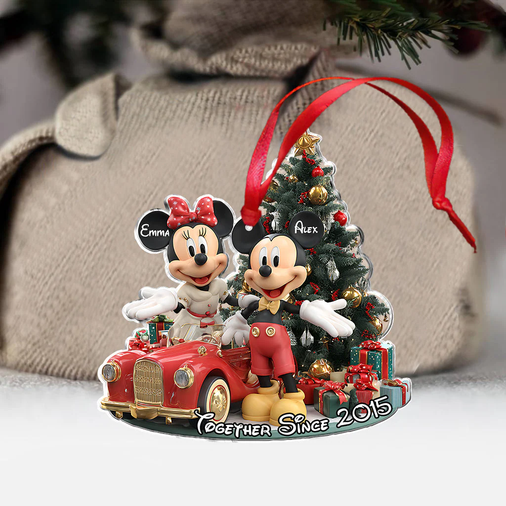 MkMo Magic Mouse Our Christmas 2025 - Personalized Acrylic Ornament - Gifts For Couples NA94 - Image 2