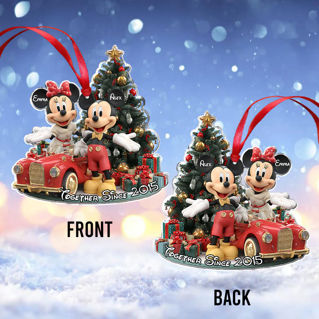 MkMo Magic Mouse Our Christmas 2025 - Personalized Acrylic Ornament - Gifts For Couples NA94 - Image 3