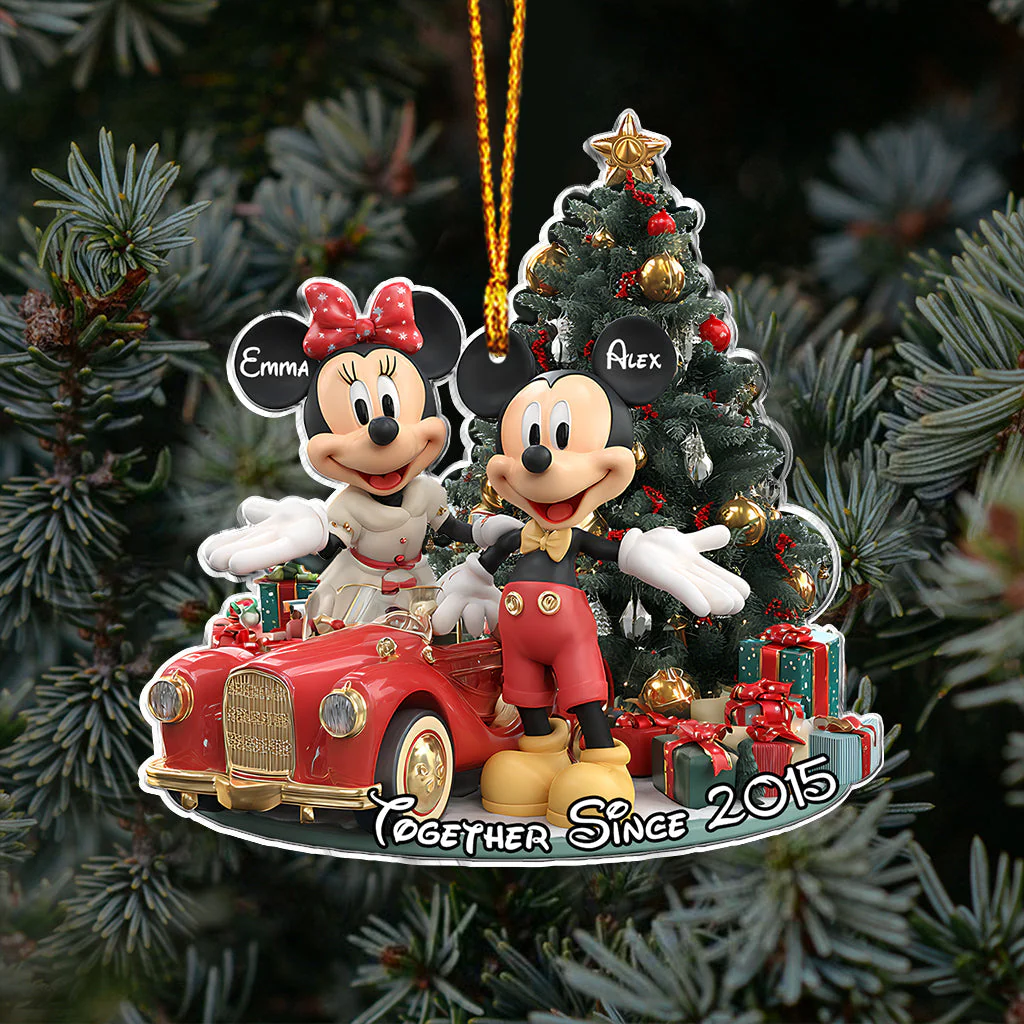 MkMo Magic Mouse Our Christmas 2025 - Personalized Acrylic Ornament - Gifts For Couples NA94 - Image 4