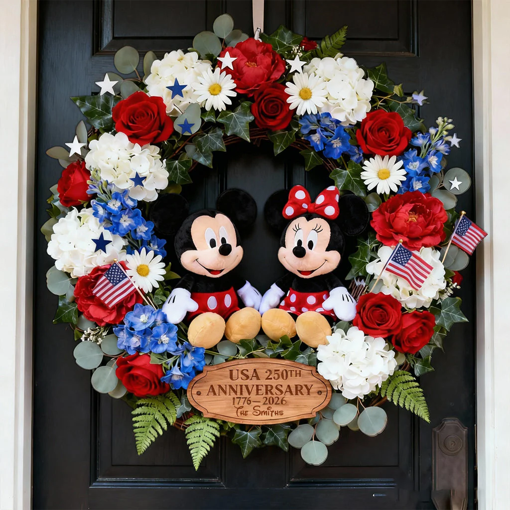 MkMo Magic Mouse USA 250th Anniversary - Personalized Custom Shaped Wood Sign - Gift For Patriot, Fan Movies HH01