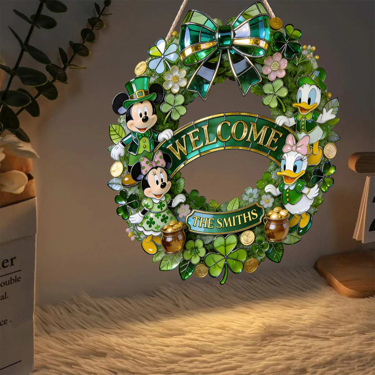 MkMo Magic Mouse Welcome To My Family - Personalized Wood Sign - Gift For Family, Fan Movies, St. Patrick's Day HH01 - Image 2