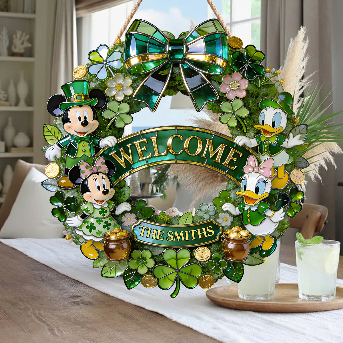 MkMo Magic Mouse Welcome To My Family - Personalized Wood Sign - Gift For Family, Fan Movies, St. Patrick's Day HH01 - Image 5