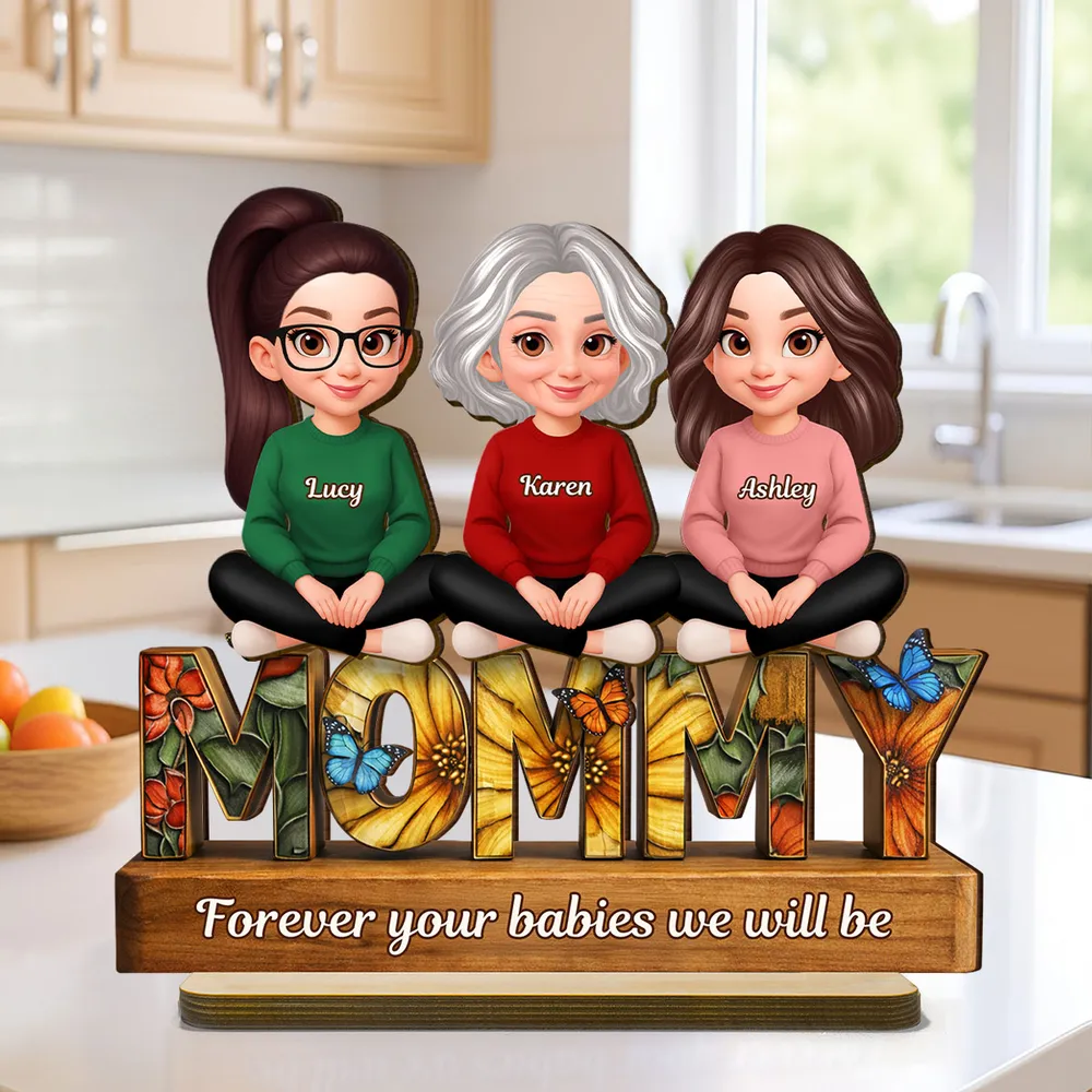Mom Forever Your Babies We Will Be - Personalized Wooden Plaque - Gift For Mom, Grandma | GR25 HN02 - Image 3