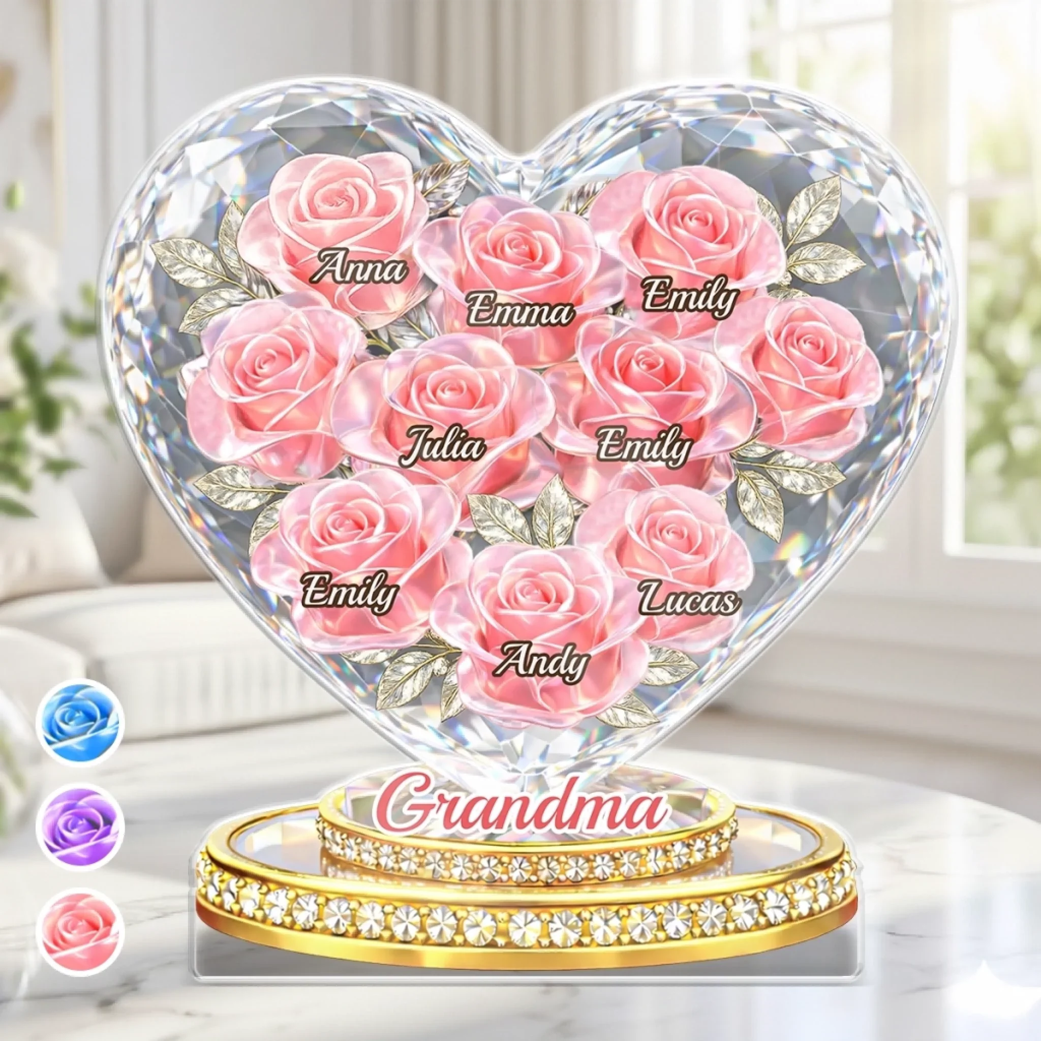 Mom Love Never Ends - Personalized Shape Acrylic Plaque - Gift For Mom, Grandma HN02
