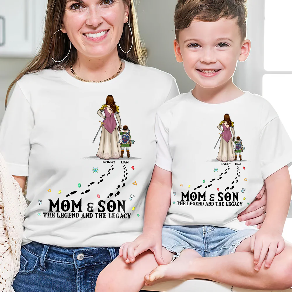 Mom & Son The Legend And The Legacy - Personalized T-shirt - Gift For Mom
