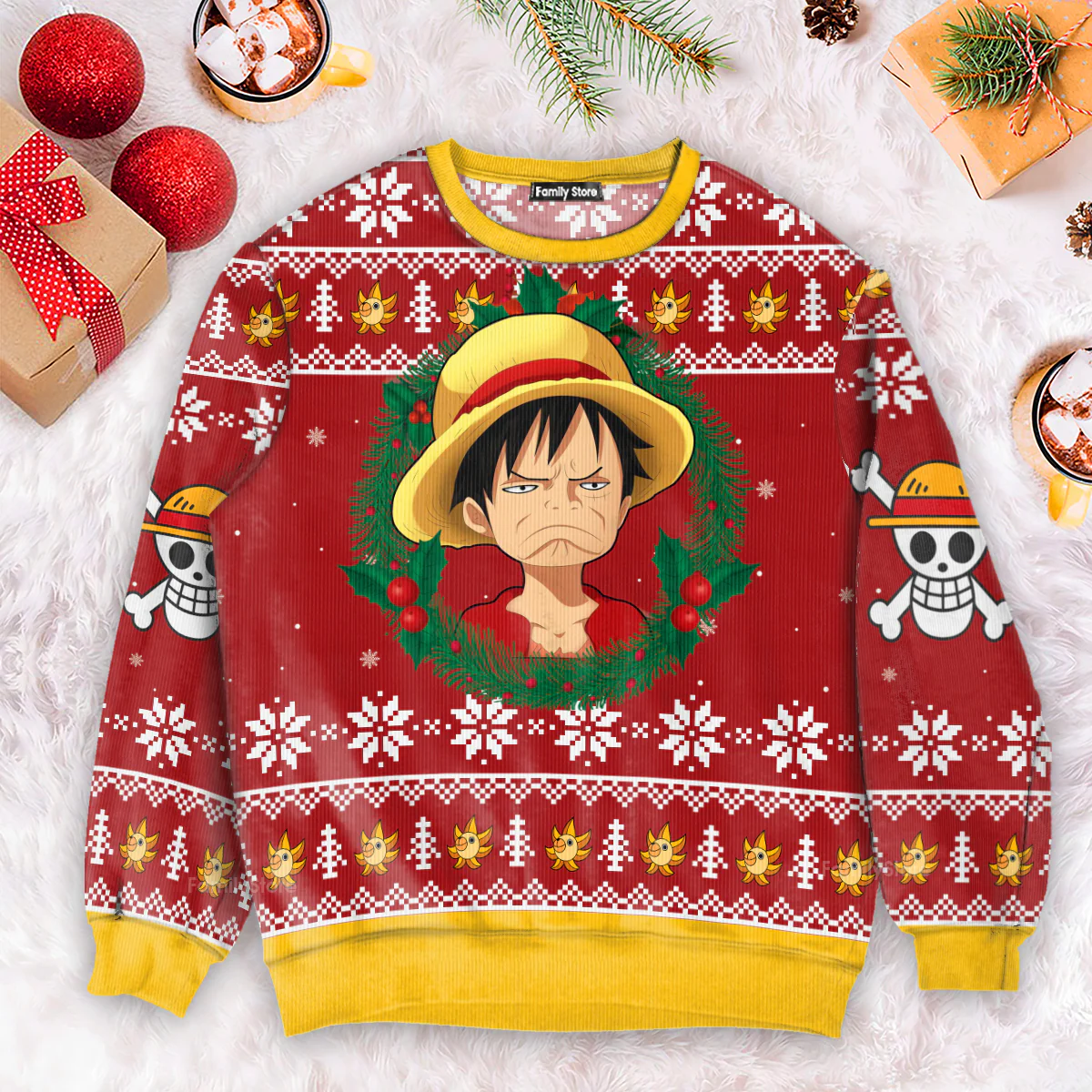 Monkey D. Luffy Xmas - Christmas Gift For Fans - Ugly Sweatshirt - Image 4