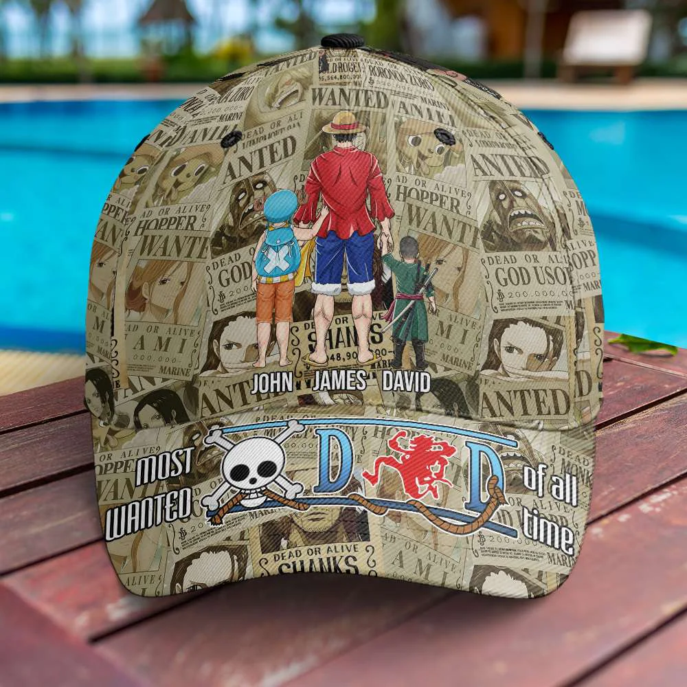 Most Wanted Dad OnPi Pirate Adventure - Personalized Classic Cap - Anime Gift for Dad, Father's Day | CL11