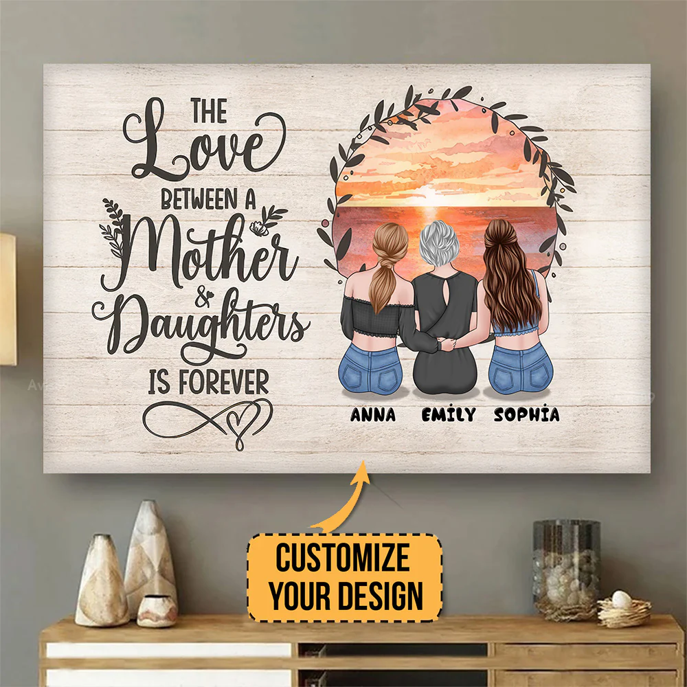 Mother And Children Forever Link Together - Personalized Canvas Poster - Gift For Mom,Grandma, Mother's Day | GR24 NA94 - Image 4