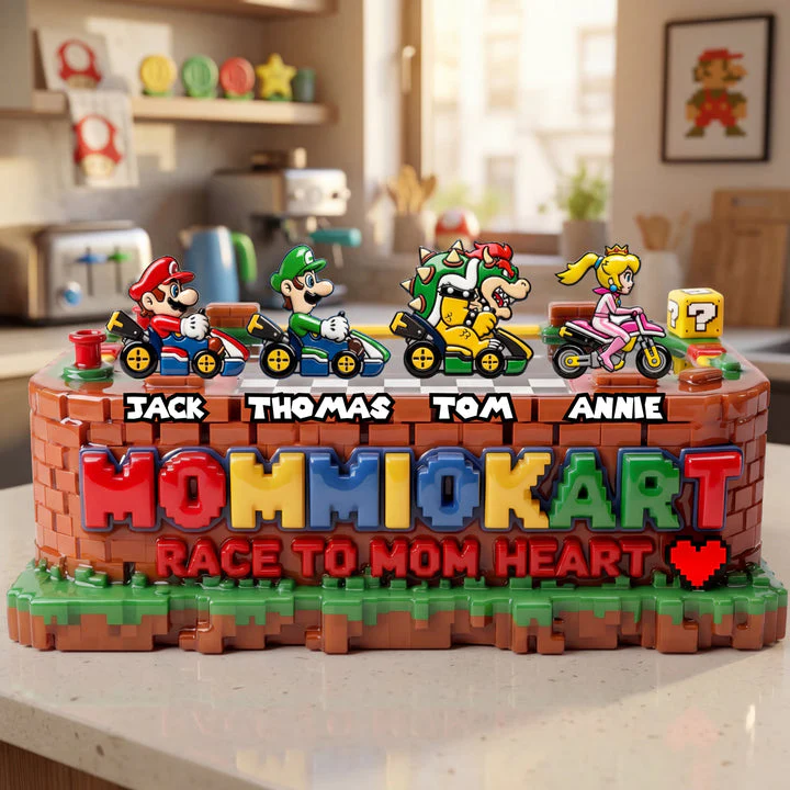 Mrio Race To Mom Heart - Personalized Acrlic Plaque - Gift For Mom, Gamers, Fan Movies HH01 - Image 2